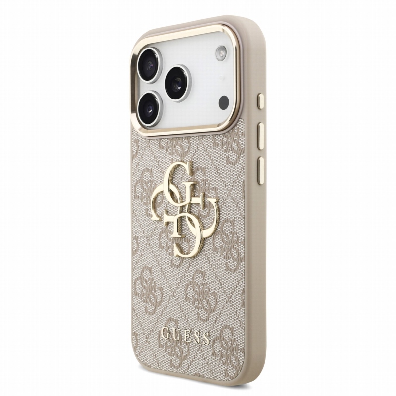Guess PU 4G Metal Logo Strap – zadný kryt pre iPhone 18 Pro, ružový