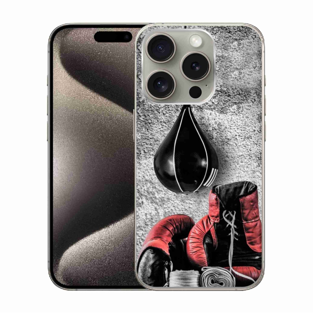 Gélový kryt mmCase na iPhone 15 Pro - boxovacie vrece a rukavice