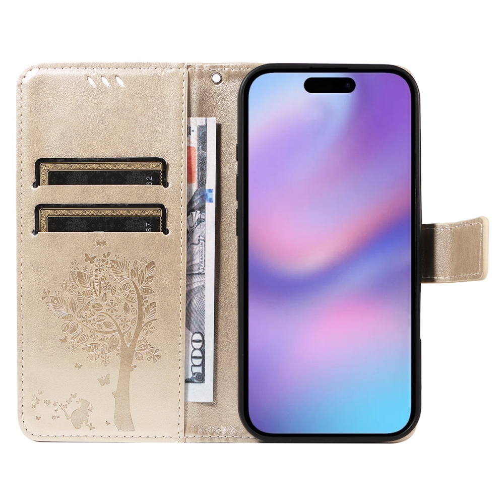Trees knižkové púzdro na iPhone 17 - zlaté