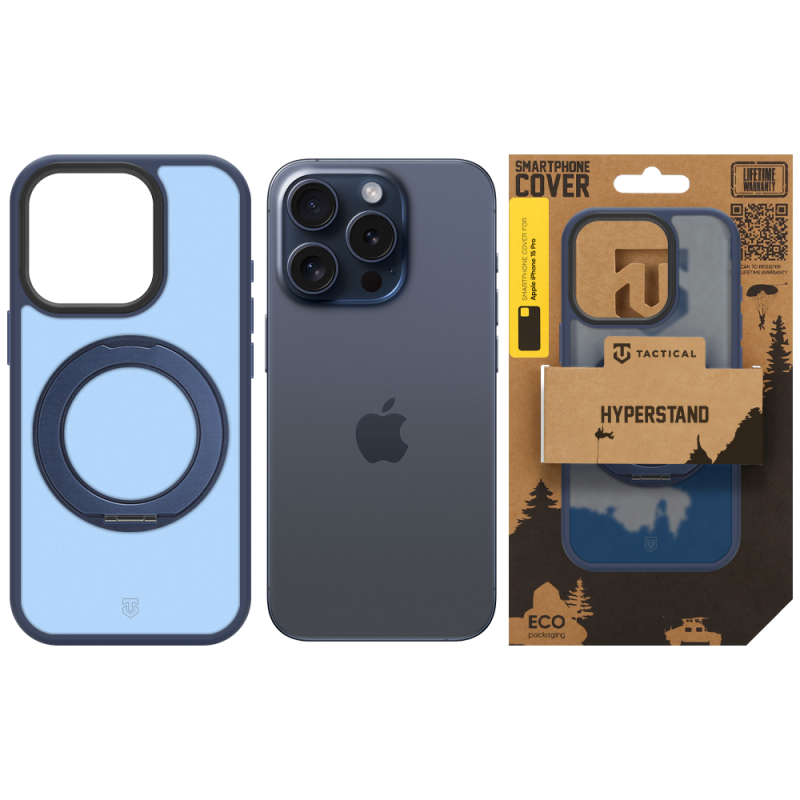 Tactical MagForce Hyperstand puzdro pre Apple iPhone 15 Pro Deep Blue