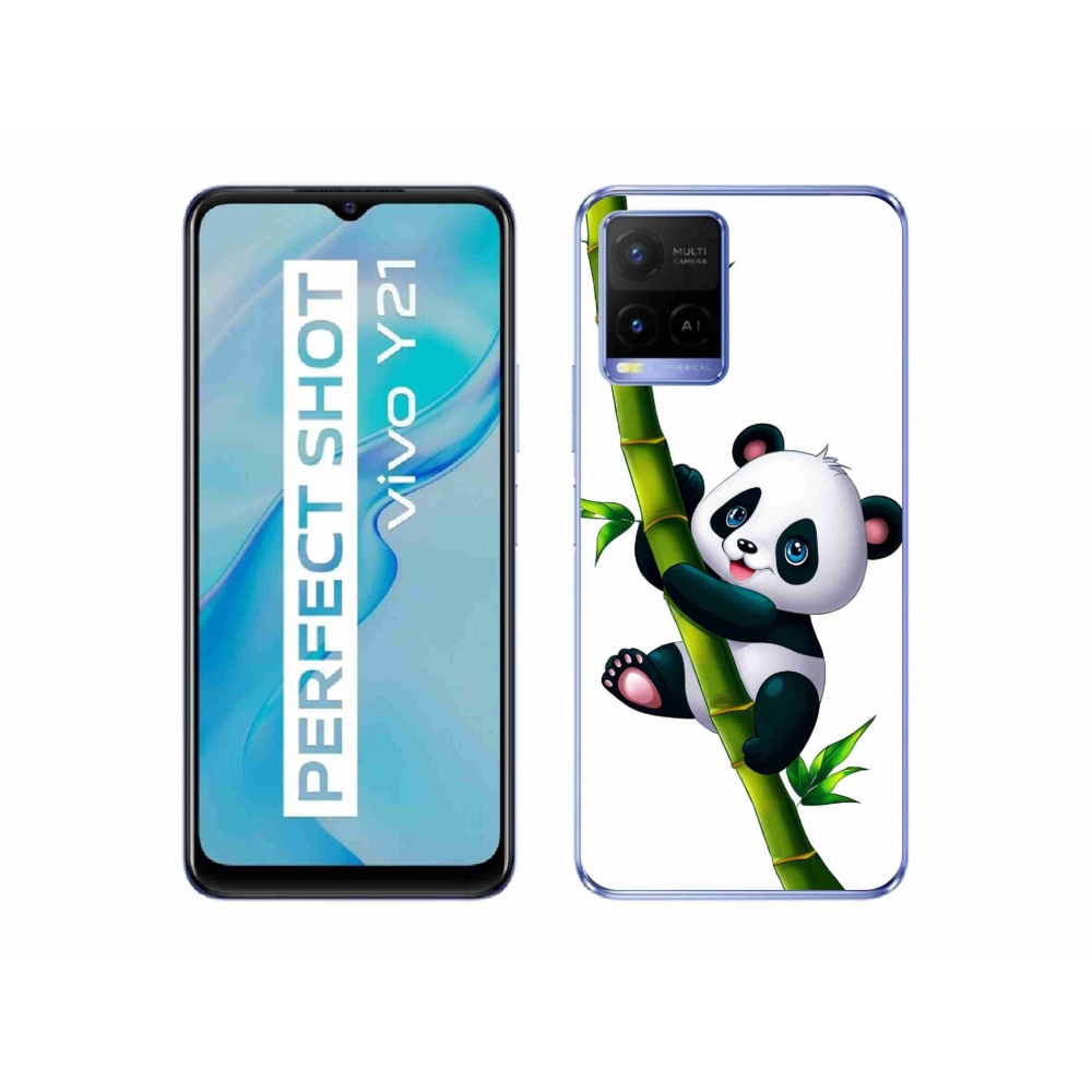 Gélový kryt mmCase na Vivo Y21/Y21s/Y33s - panda na bambuse