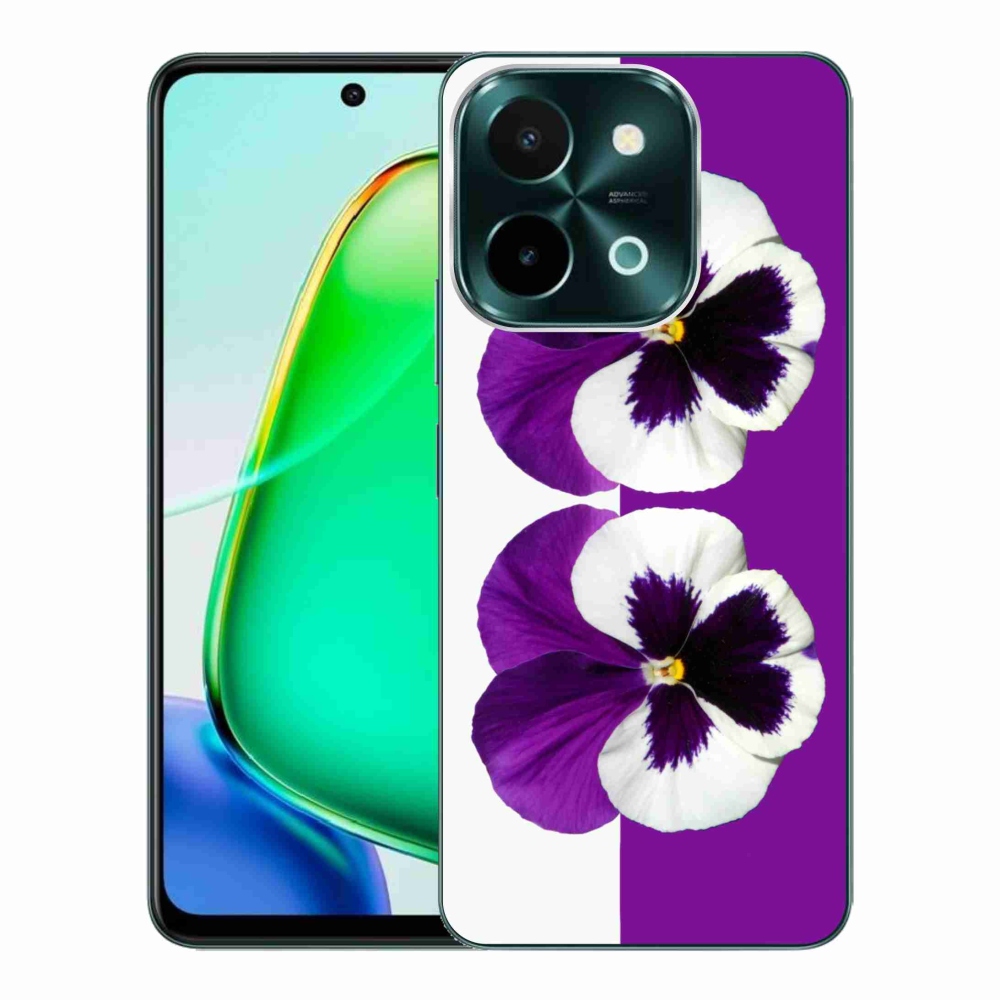 Gélový kryt mmCase na Vivo Y28 - fialovobiely kvet