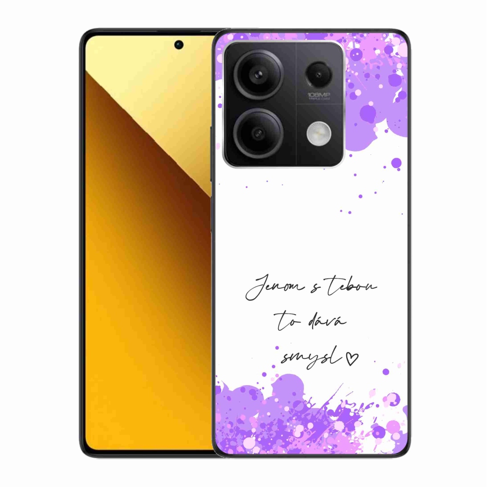 Gélový kryt mmCase na Xiaomi Redmi Note 13 5G - zamilovaný text biele pozadie