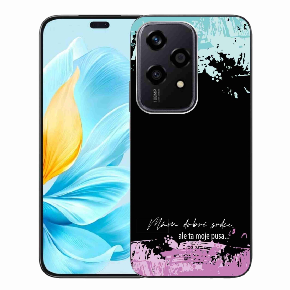 Gélový kryt mmCase na Honor 200 Lite 5G - vtipný text 3 čierne pozadie