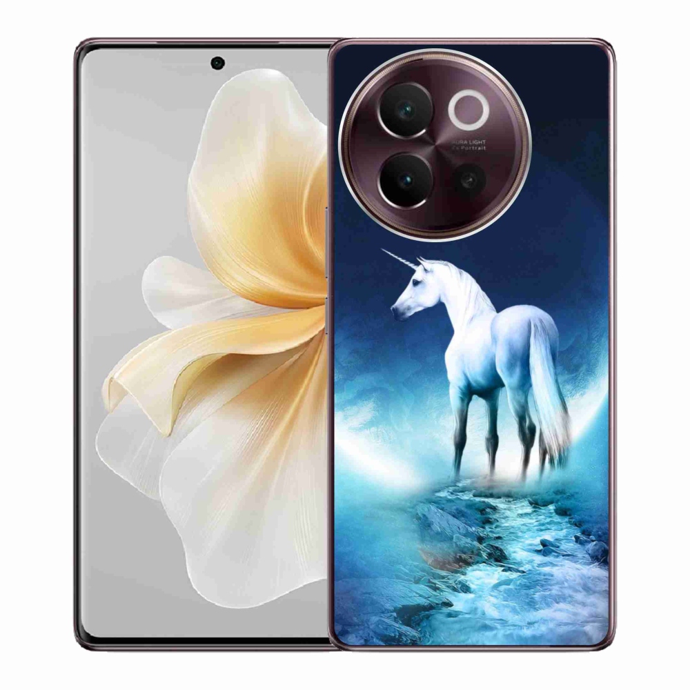 Gélový kryt mmCase na Vivo V40 Lite 5G - biely jednorožec