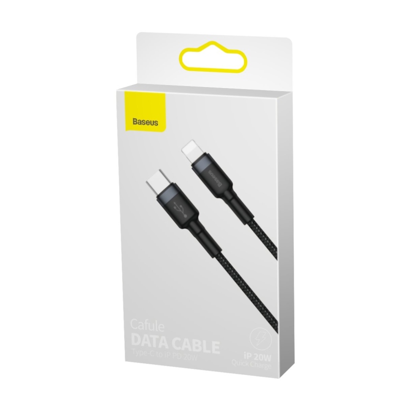 Baseus Cafule Dátový Kábel USB-C - Lighting 20W 1m Gray/Black