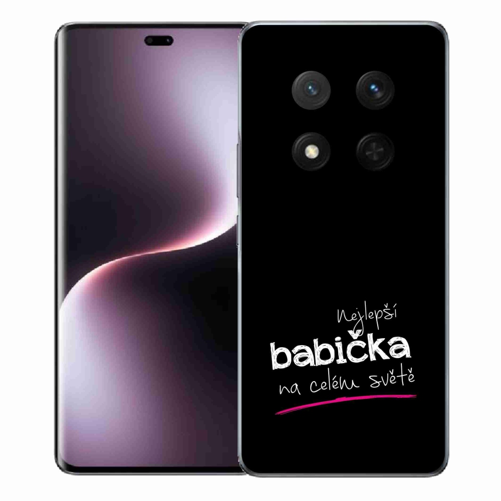 Gélový kryt mmCase na Honor Magic 7 Lite 5G - najlepšia babička 4 čierne pozadie