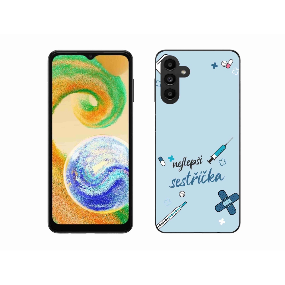 Gélový kryt mmCase na Samsung Galaxy A04s (164.7x76.7x9.1mm) - najlepšia sestrička modré pozadie