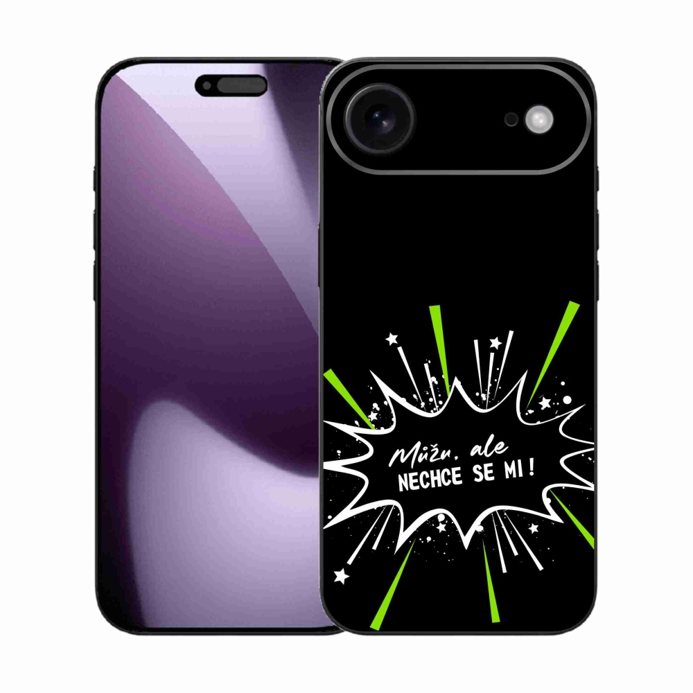 Gélový kryt mmCase na iPhone 17 Air - vtipný text 11 čierne pozadie
