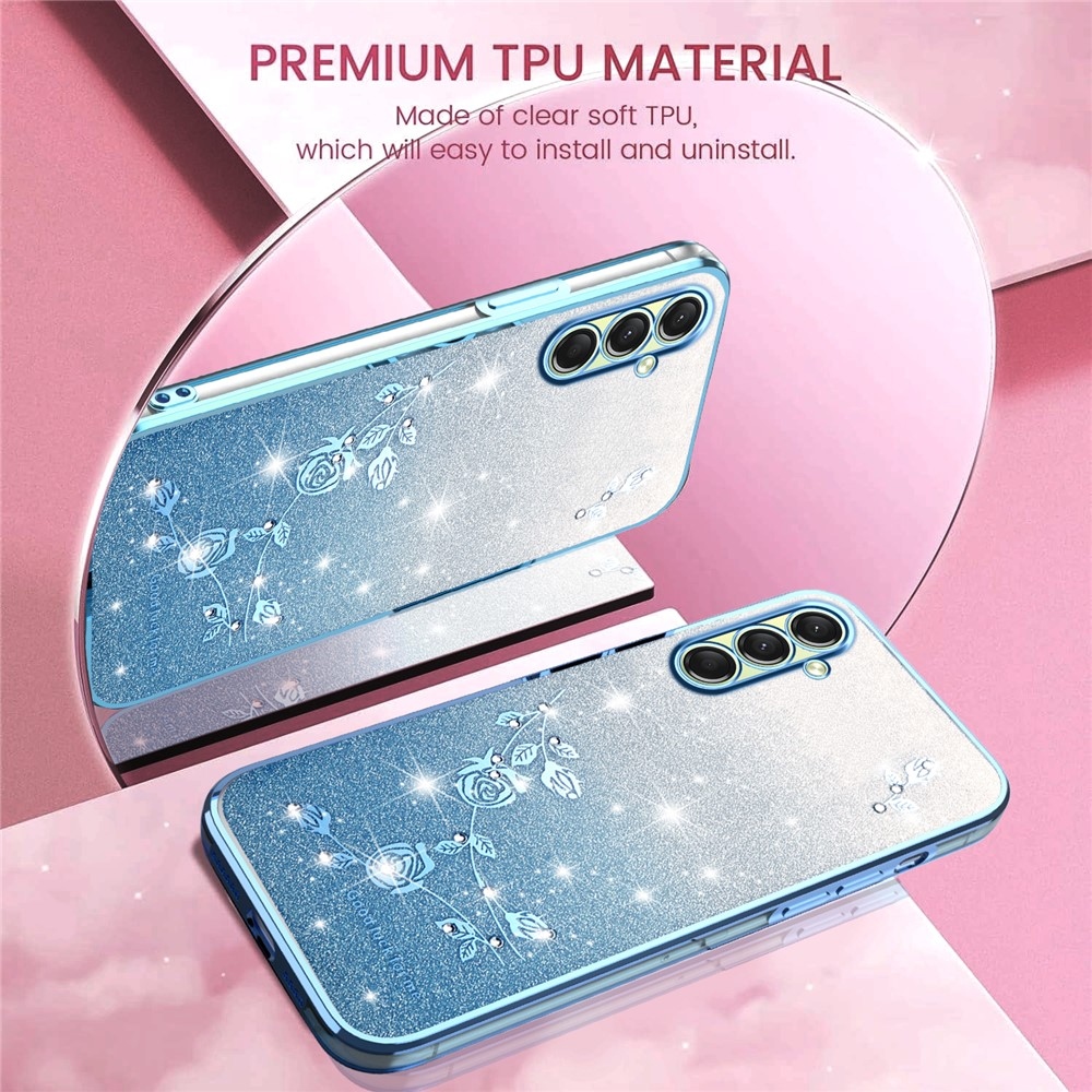KADEM trblietavý gélový obal na Samsung Galaxy A17 5G - modrý