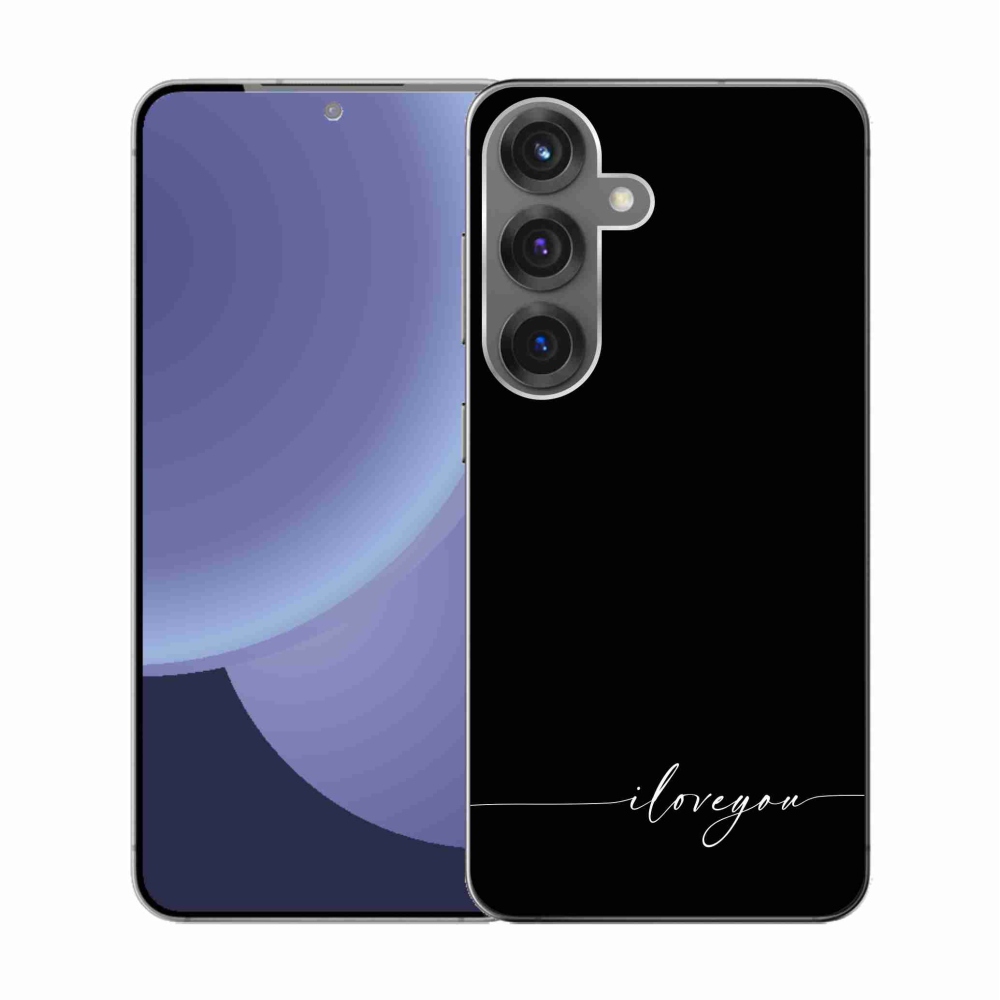 Gélový kryt mmCase na Samsung Galaxy S25 - I love you čierne pozadie