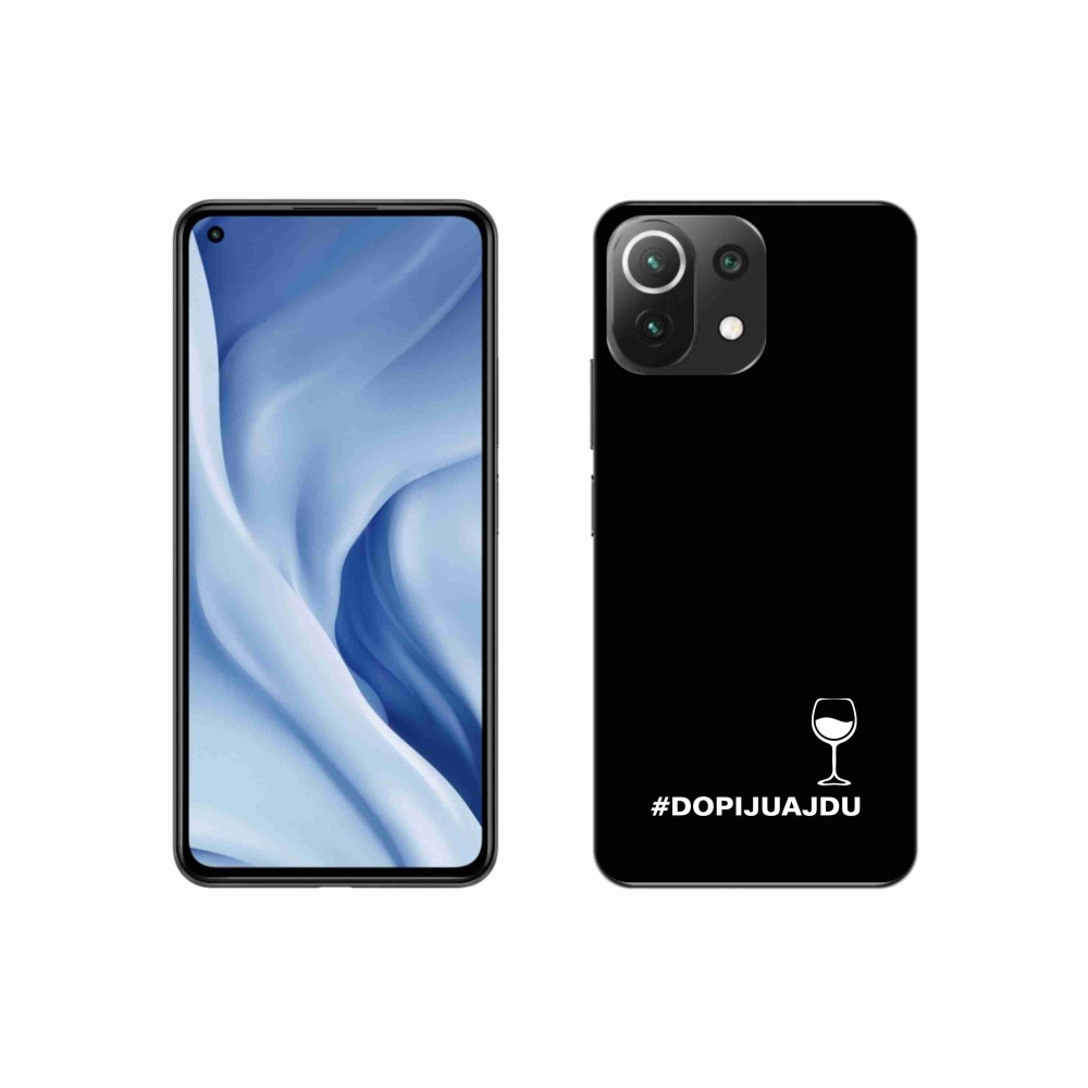 Gélový kryt mmCase na Xiaomi Mi 11 Lite 4G/5G - vínny motív čierne pozadie
