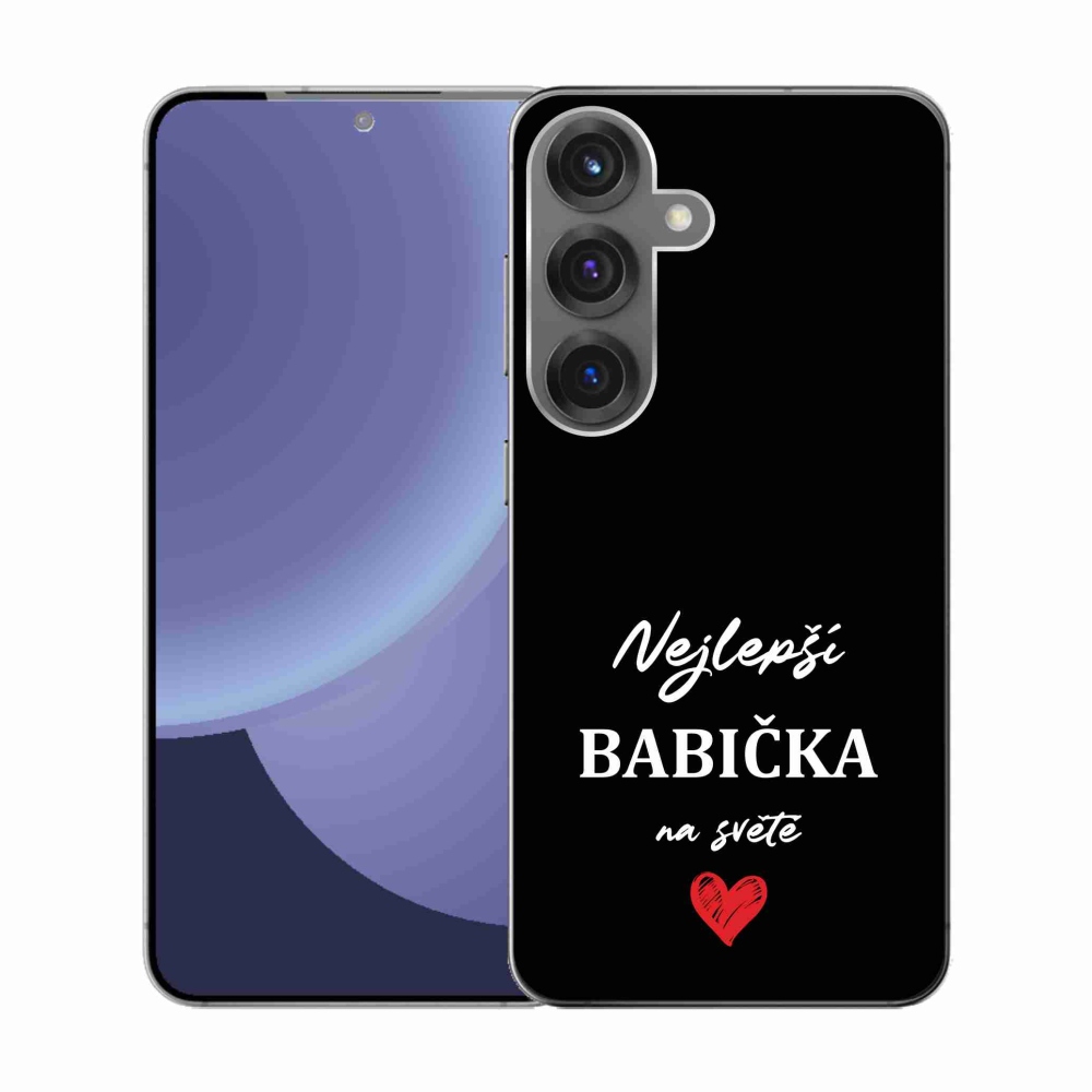 Gélový kryt mmCase na Samsung Galaxy S25 - najlepšia babička 1 čierne pozadie