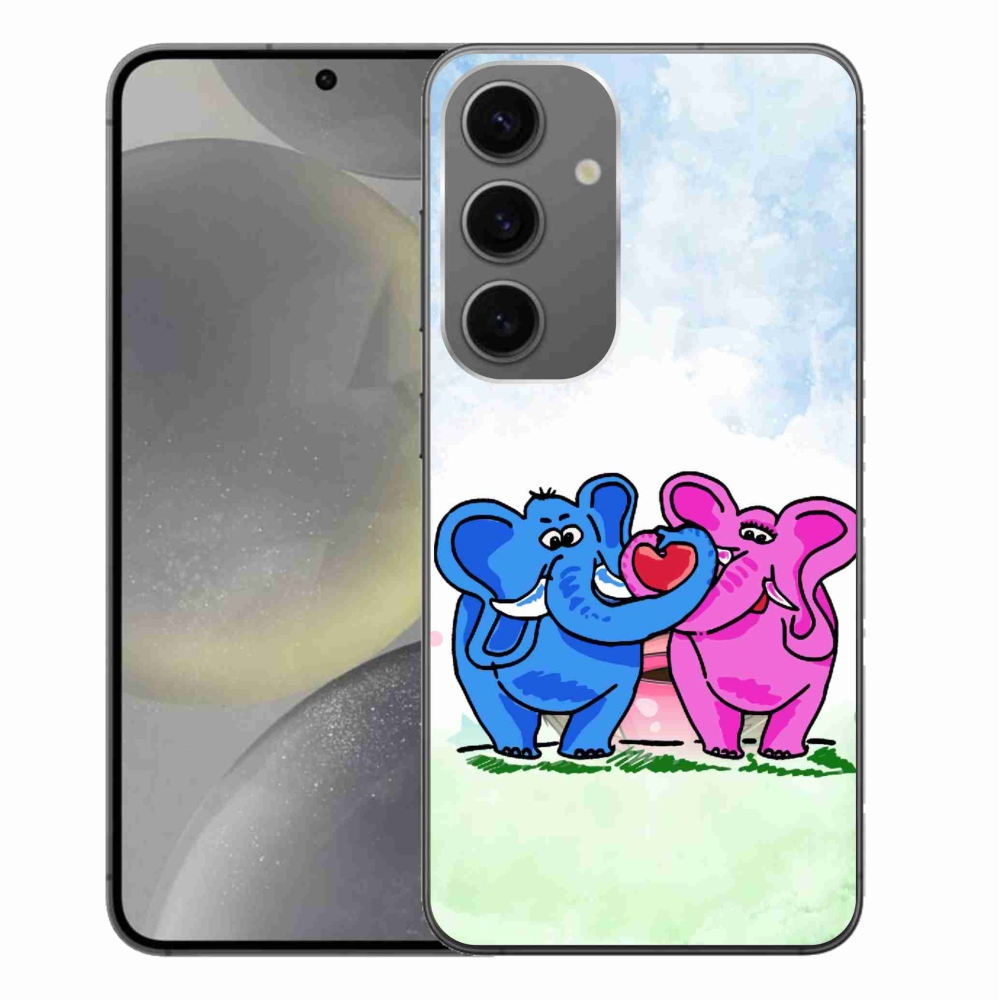Gélový kryt mmCase na Samsung Galaxy S24+ - zamilovaní slony