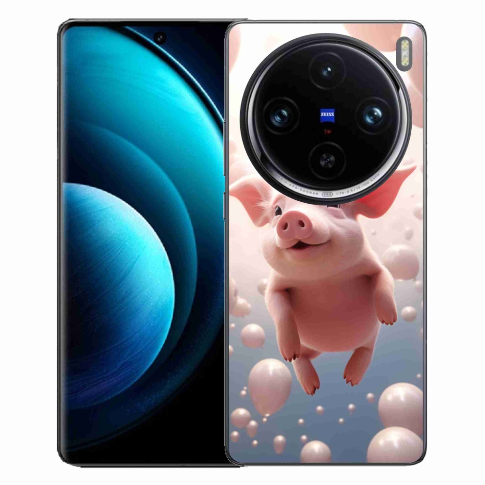 Gélový kryt mmCase na Vivo X100 Pro 5G - prasiatko s balónikmi