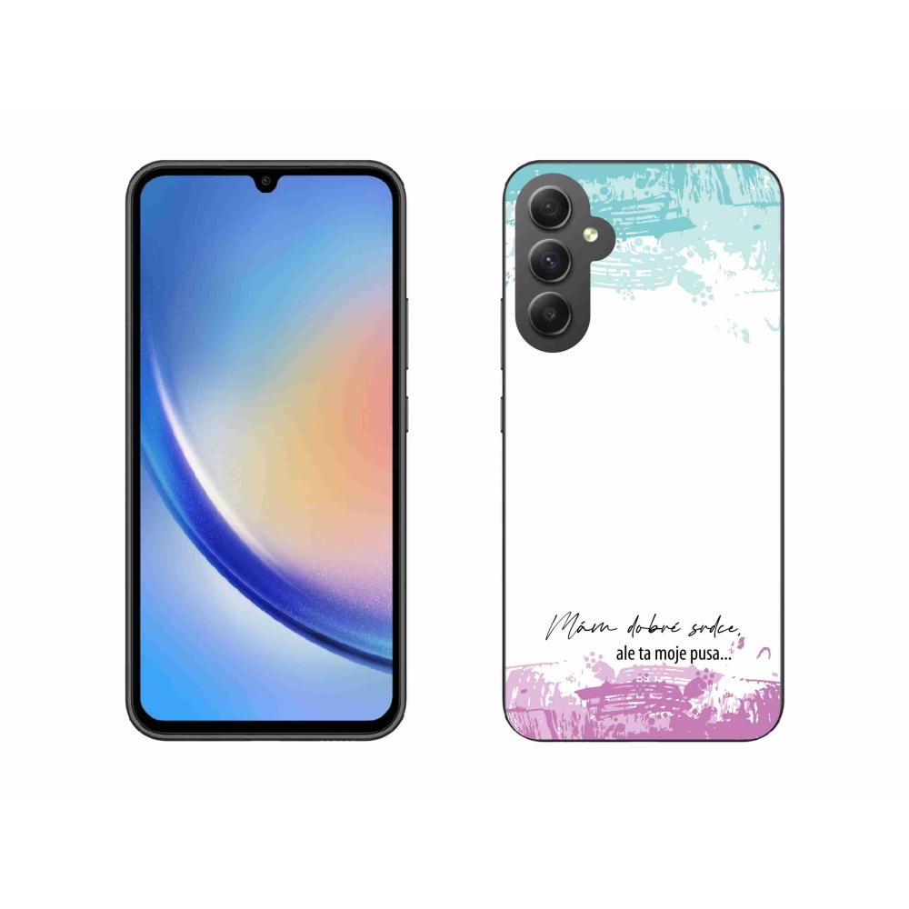 Gélový kryt mmCase na Samsung Galaxy A34 5G - vtipný text 3 biele pozadie