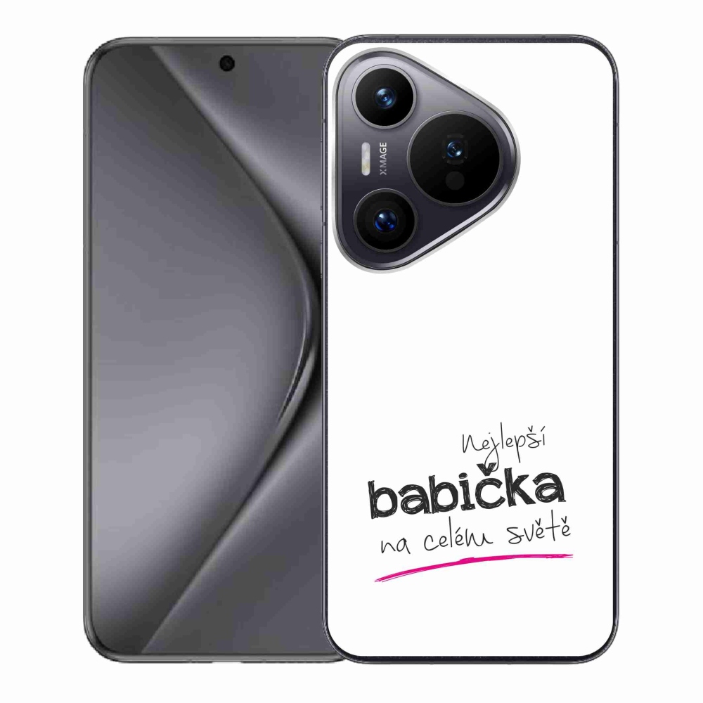 Gélový kryt mmCase na Huawei Pura 70 - najlepšia babička 4 biele pozadie