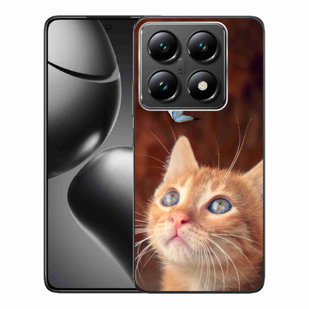 Gélový kryt mmCase na Xiaomi 14T Pro - motýľ a mačiatko