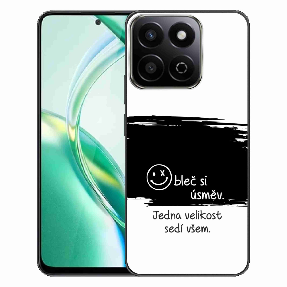 Gélový kryt mmCase na Honor 200 Smart 5G - vtipný text 8 čiernobiele pozadie