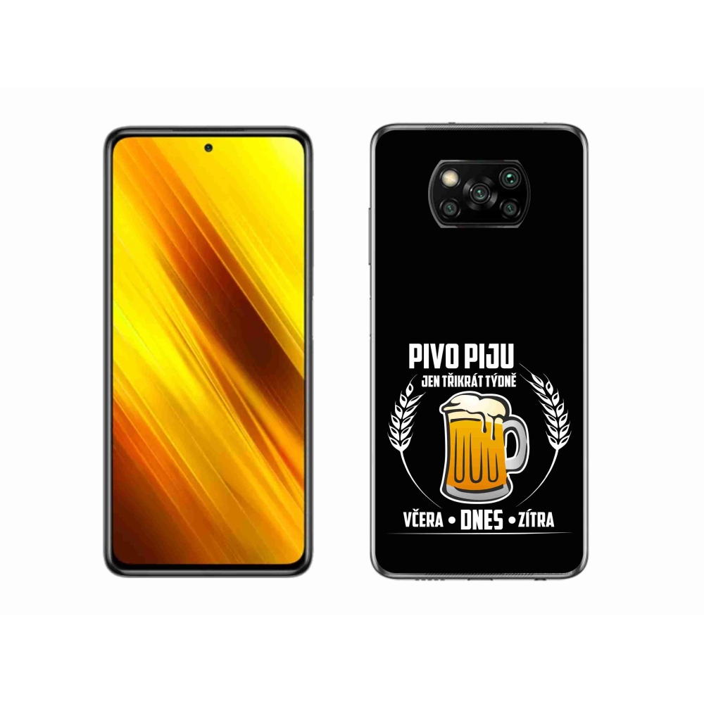Gélový kryt mmCase na Xiaomi Poco X3 Pro - pivný motív čierne pozadie