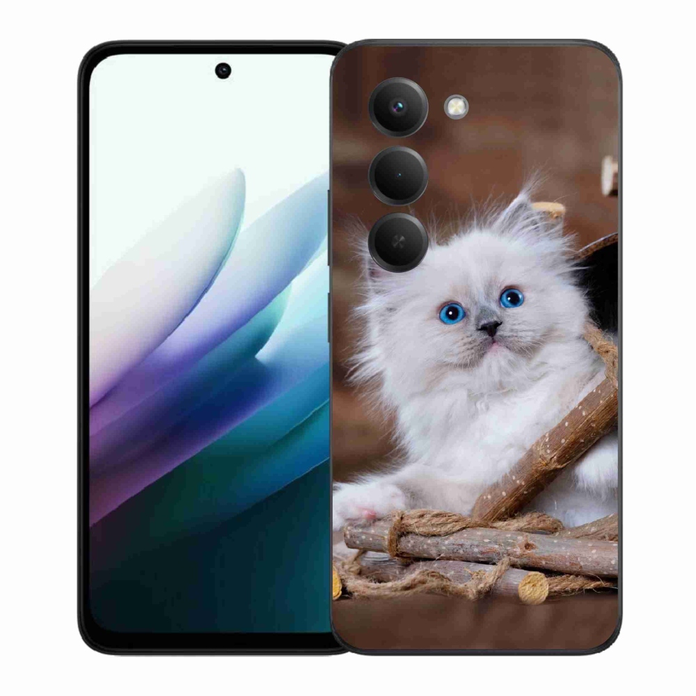 Gélový kryt mmCase na Xiaomi Redmi 15 4G/5G (171mm) - biele mačiatko