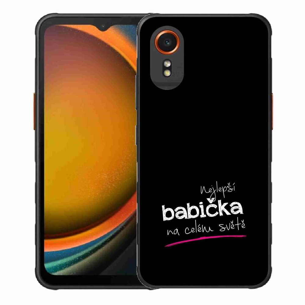 Gélový kryt mmCase na Samsung Galaxy Xcover 7 - najlepšia babička 4 čierne pozadie