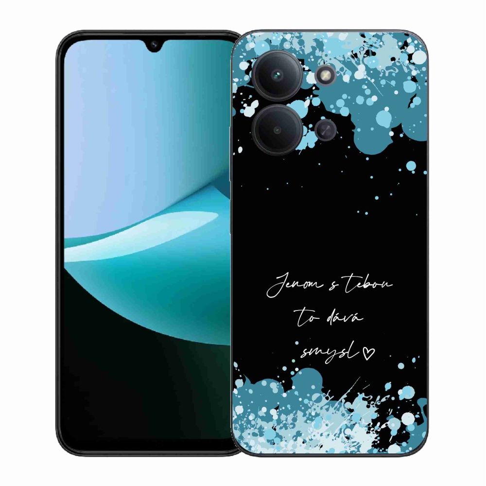 Gélový kryt mmCase na Xiaomi Redmi 15C 4G (171mm)/Poco C85 4G (171mm) - zamilovaný text čierne pozadie