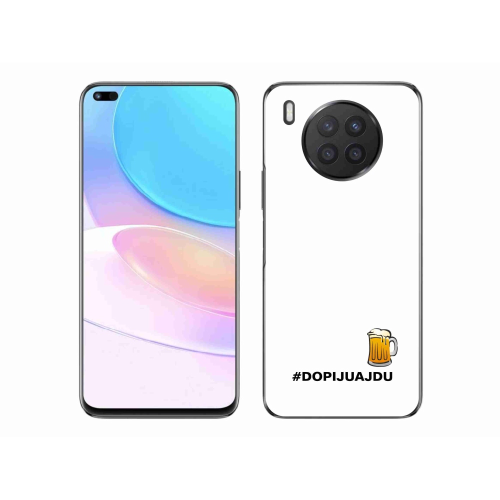 Gélový kryt mmCase na Honor 50 Lite - pivný motív 1 biele pozadie