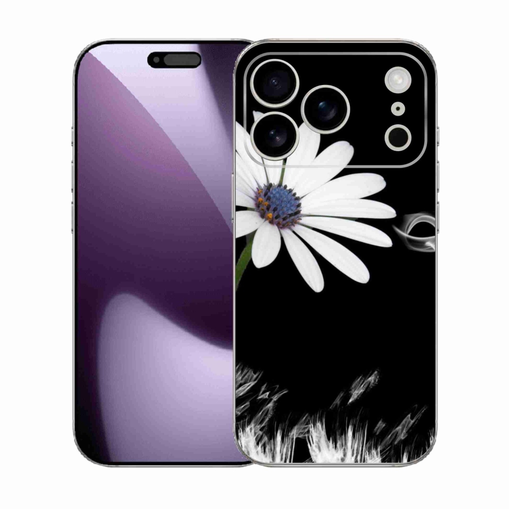 Gélový kryt mmCase na iPhone 17 Pro - biela kvetina
