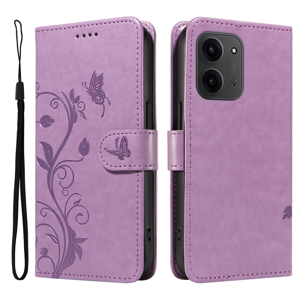 Flowers knižkové puzdro na Xiaomi Redmi 15C 4G/5G (173mm) - svetlofialové