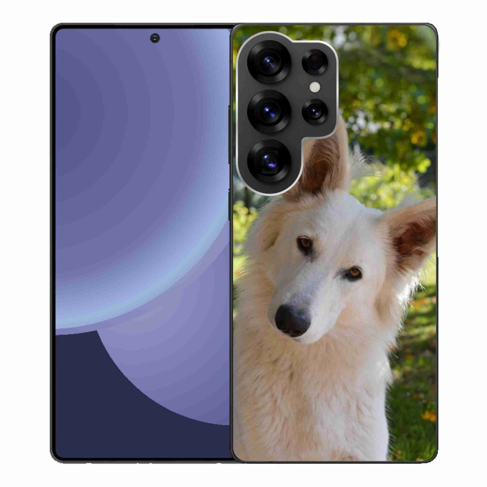 Gélový kryt mmCase na Samsung Galaxy S25 Ultra - biely švajčiarsky ovčiak 1