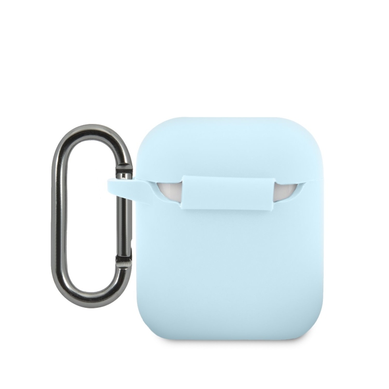Lacoste Liquid Silicone lesklé puzdro s potlačou loga pre AirPods 1/2 Blue