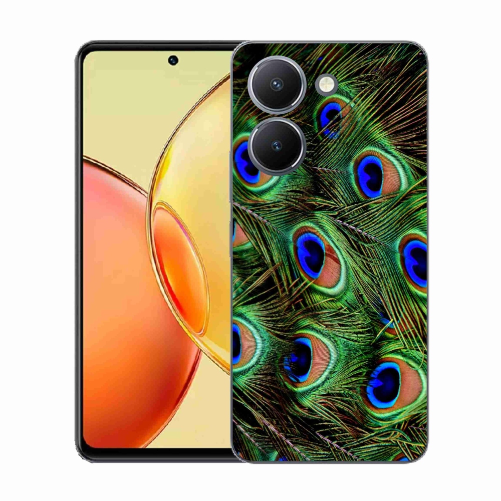 Gélový kryt mmCase na Vivo Y36 - pávie perie