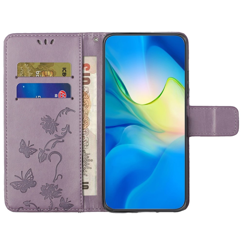 Flower knižkové puzdro na Xiaomi Redmi 12 4G/5G - svetlofialové