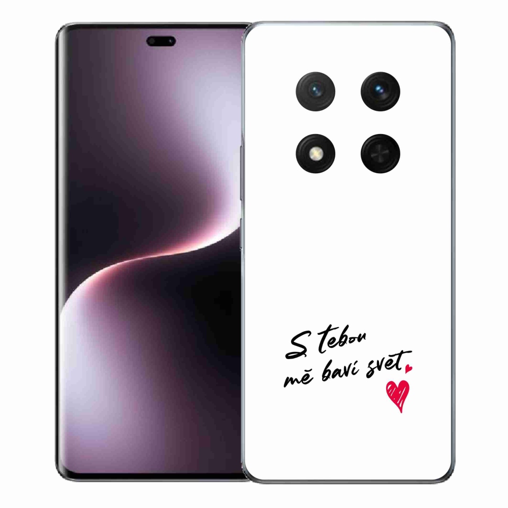 Gélový kryt mmCase na Honor Magic 7 Lite 5G - zamilovaný text 1 biele pozadie