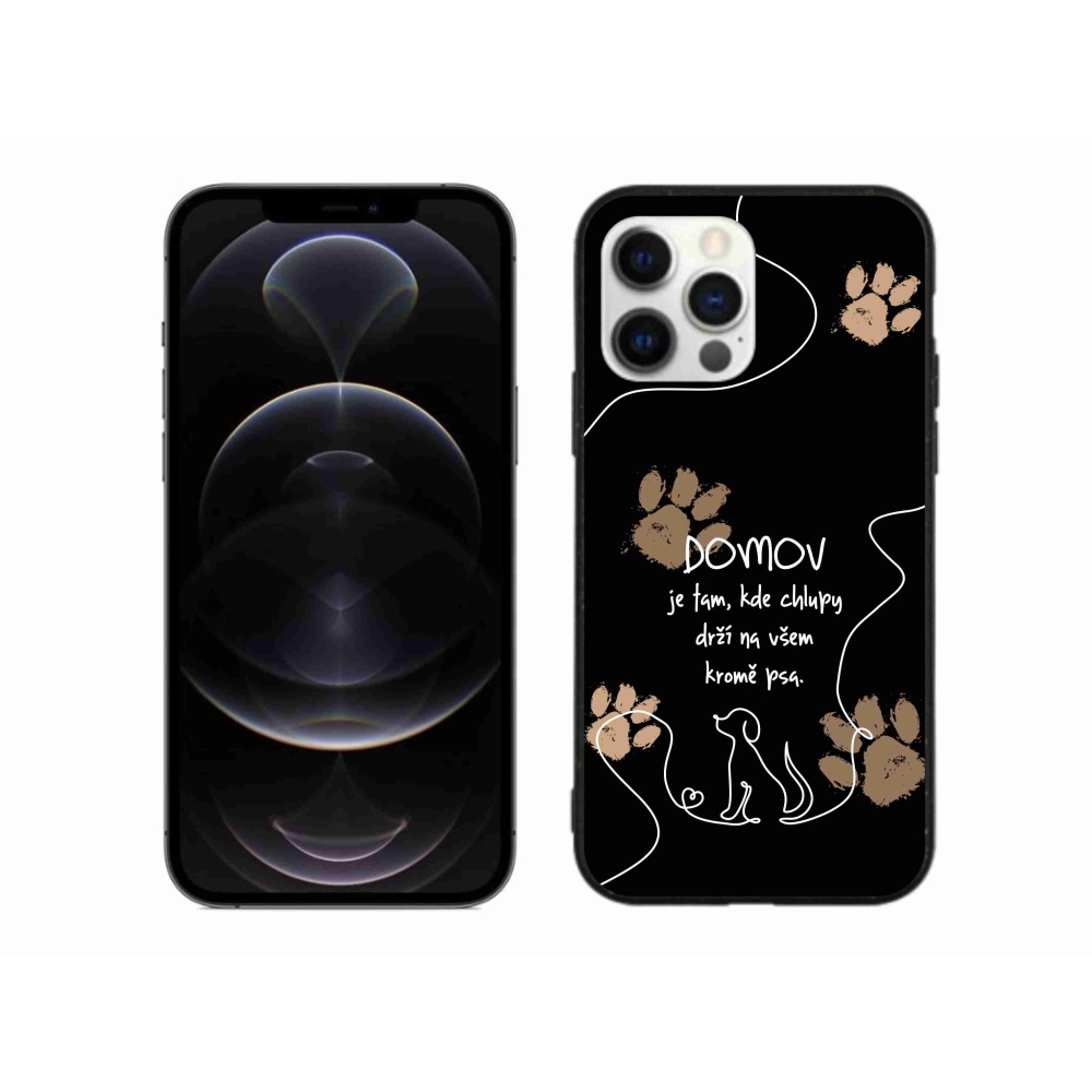 Gélový kryt mmCase na iPhone 12 Pro Max - psí motív čierne pozadie