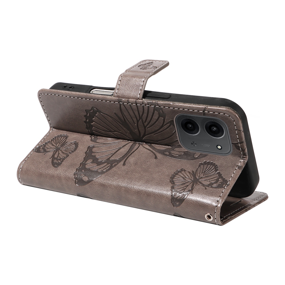 Big Butterfly knižkové púzdro na Xiaomi Redmi 15C 4G/5G (173mm) - šedé