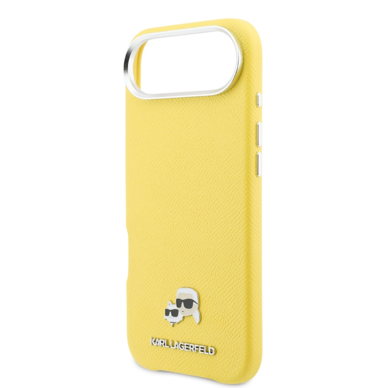 Karl Lagerfeld PU Karl and Choupette Heads Pins MagSafe zadný kryt pre iPhone Air Yellow