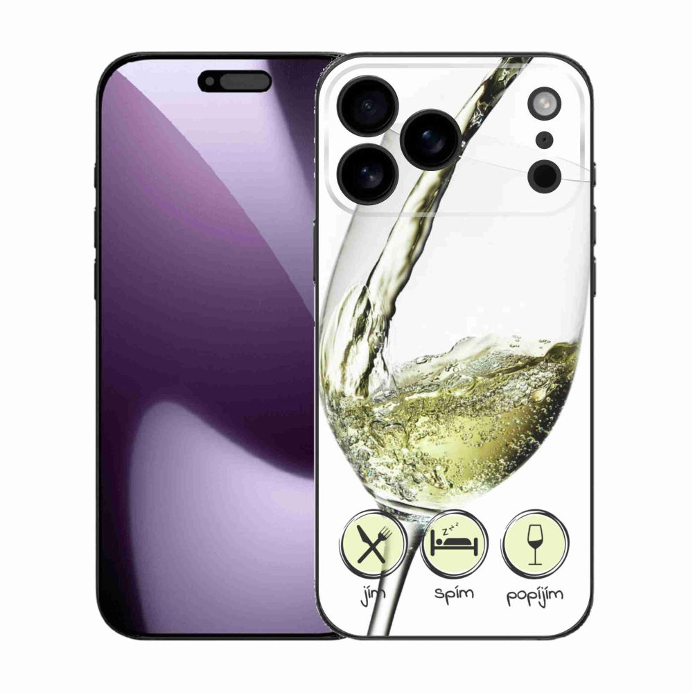 Gélový kryt mmCase na iPhone 17 Pro Max - pohár vína bielej