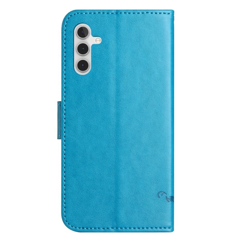 Flower knižkové púzdro na Samsung Galaxy S24+ - modré