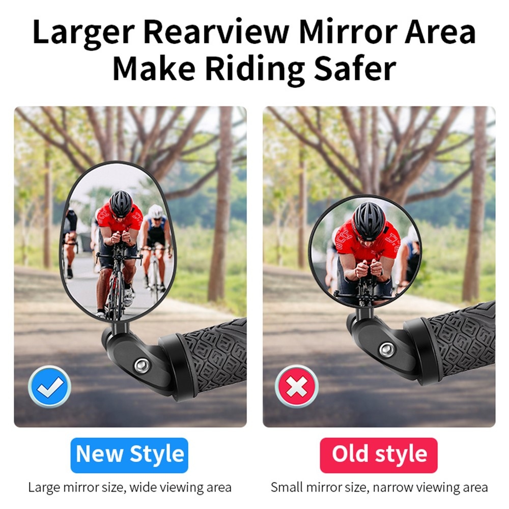 Nastaviteľné spätné zrkadlo na bicykel so širokouhlým záberom – čierne