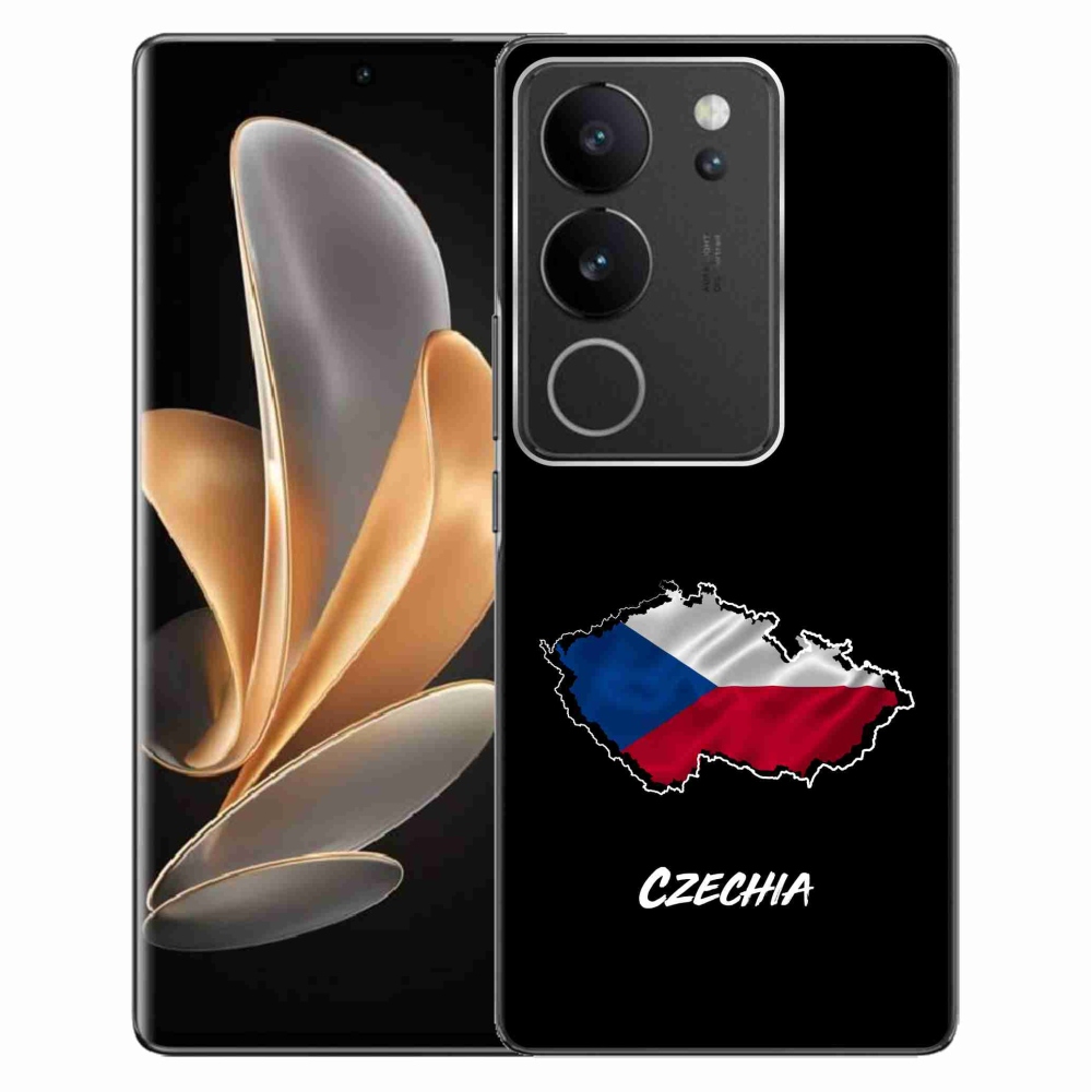 Gélový kryt mmCase na Vivo V29 5G - Czechia čierne pozadie