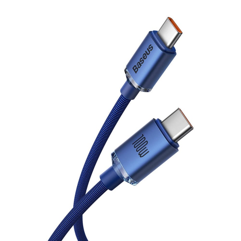 Baseus CAJY000603 Crystal Shine Series Dátový Kábel USB-C - USB-C 100W 1,2m Blue