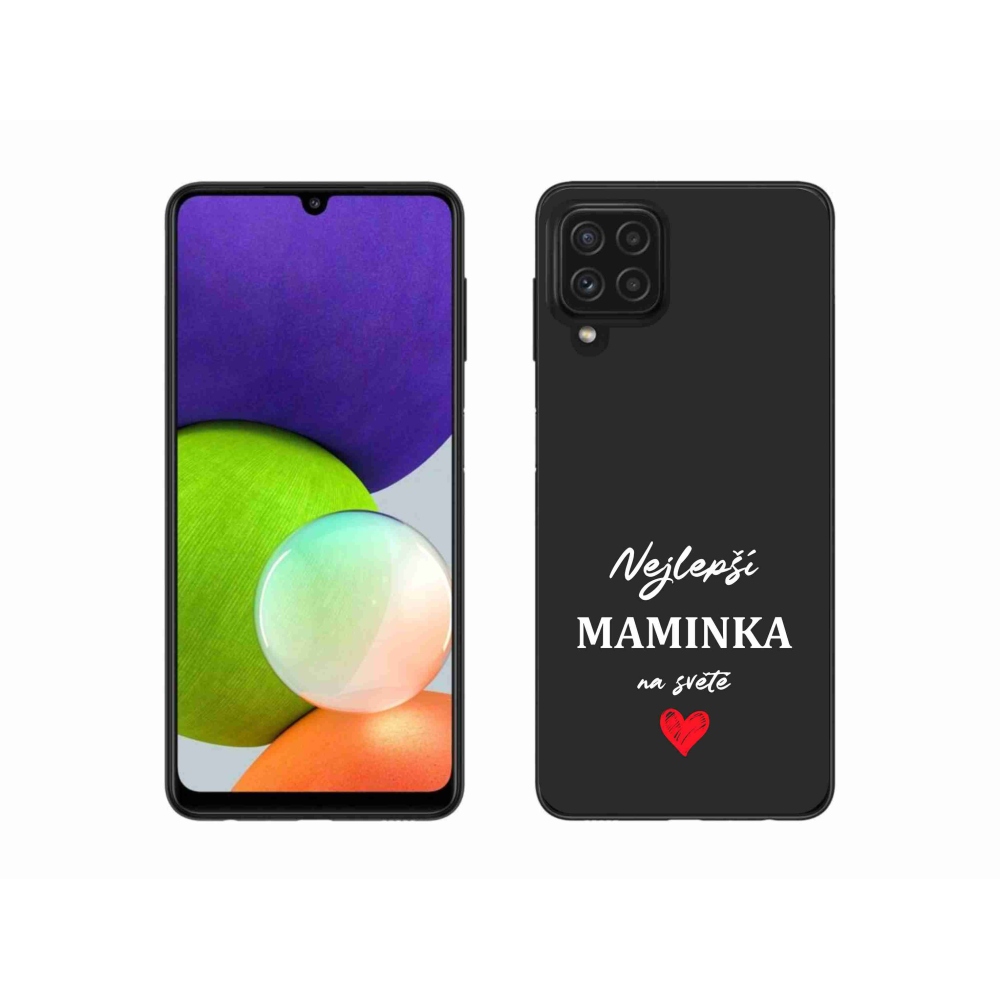 Gélový kryt mmCase na Samsung Galaxy A22 4G - najlepšia mamička 1 čierne pozadie