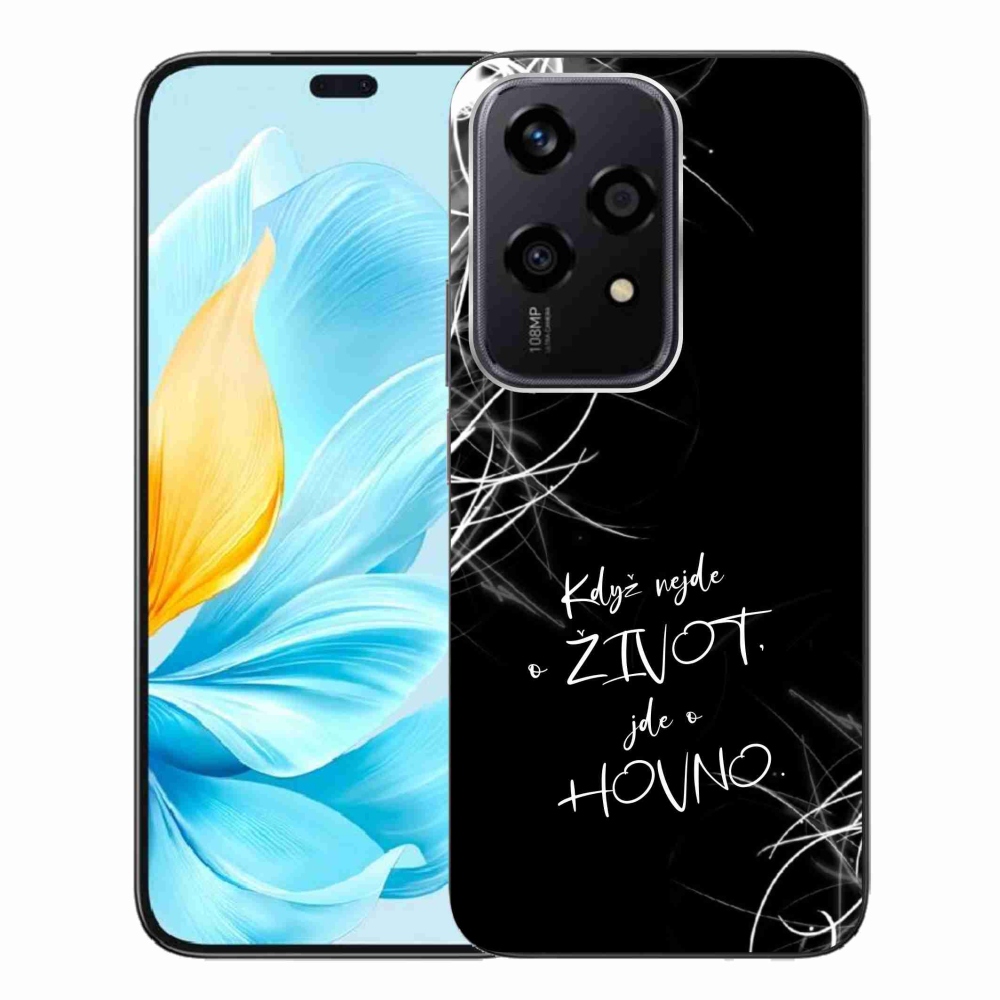 Gélový kryt mmCase na Honor 200 Lite 5G - vtipný text 16 čierne pozadie