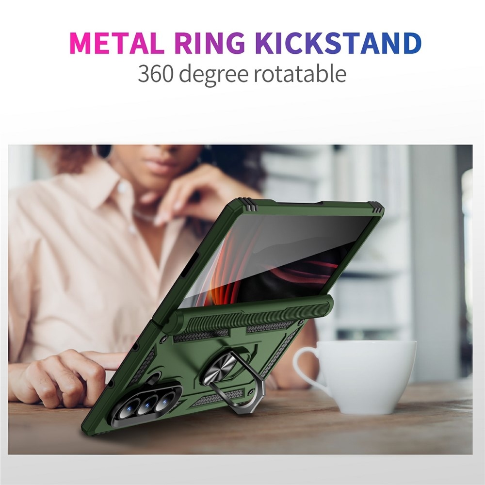Ring odolný kryt na Samsung Galaxy Z Fold7 5G - zelený