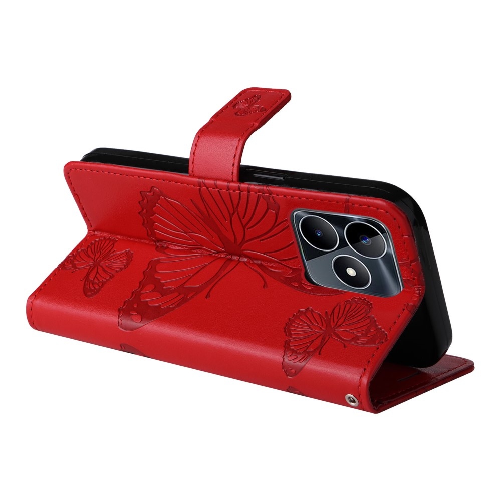 Big Butterfly knižkové púzdro na Realme C51/C53 - červené