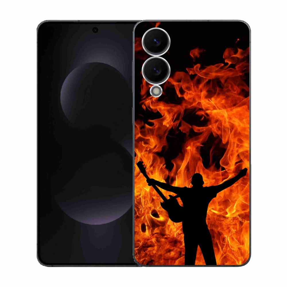 Gélový kryt mmCase na Samsung Galaxy S25 Edge - muzikant a oheň