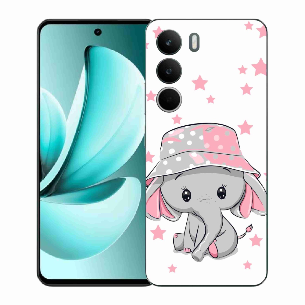 Gélový kryt mmCase na Realme C71 - ružový slon