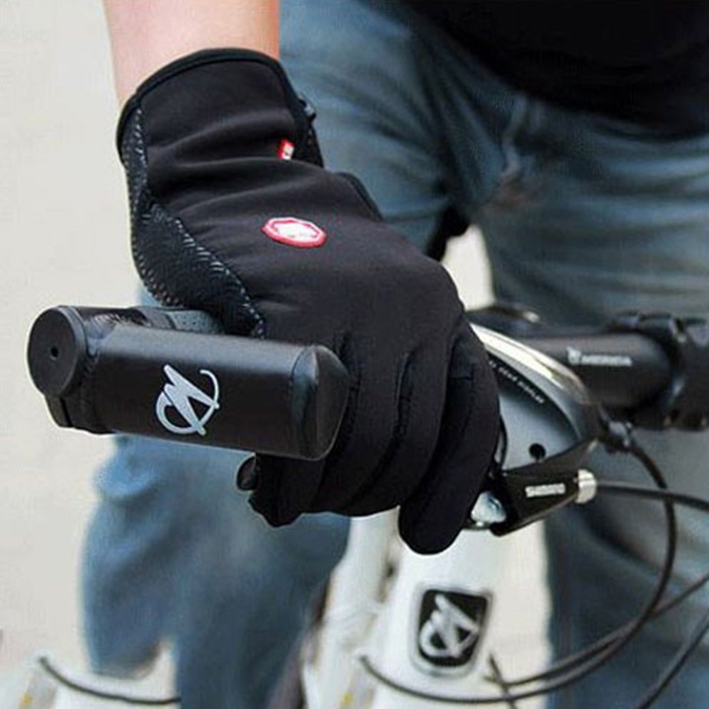 Outdoorové vetruodolné dotykové rukavice v čiernej farbe - veľkosť XL